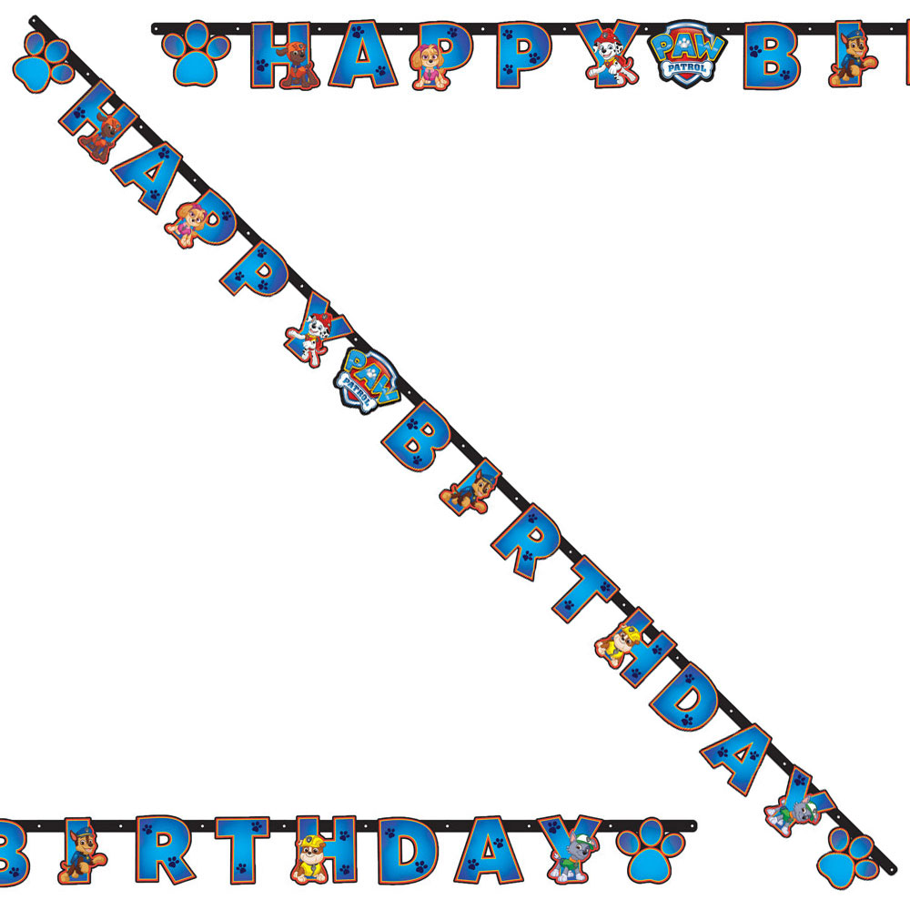 Paw Patrol Happy Birthday Banderoll