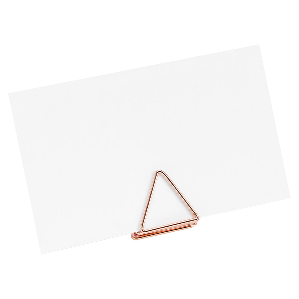 Läs mer om Placeringskorthållare Trianglar Roséguld
