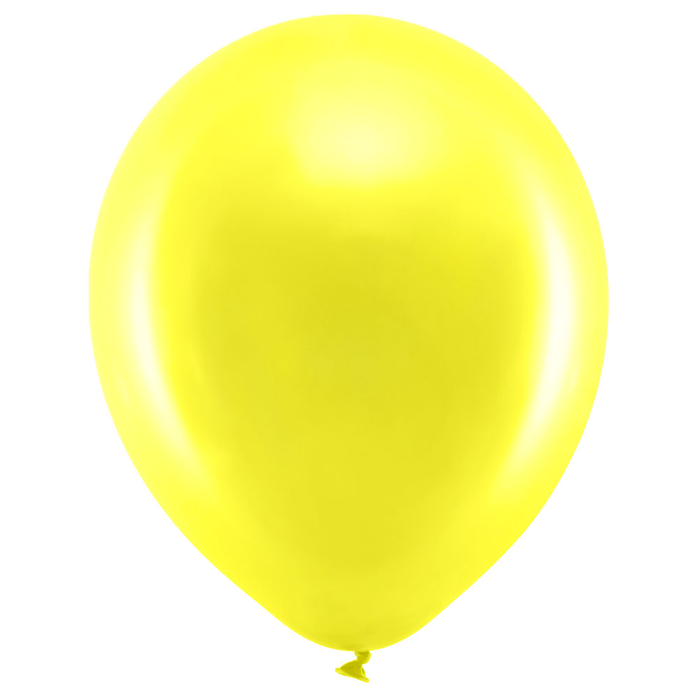 Läs mer om Rainbow Latexballonger Gula 100-pack
