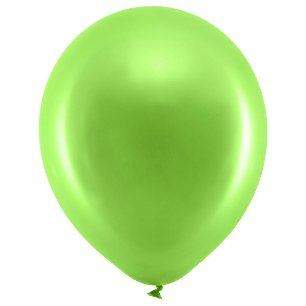 Läs mer om Rainbow Latexballonger Metallic Ljusgröna 100-pack