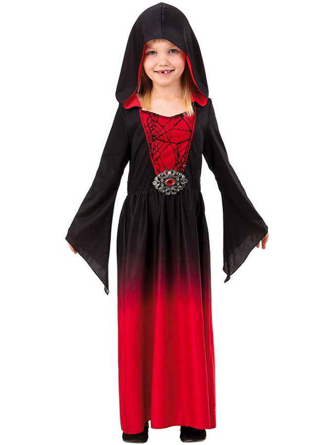 Röd och Svart Halloweenklänning Barn