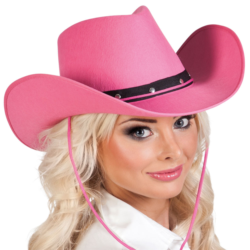 Läs mer om Rosa Western Cowboyhatt