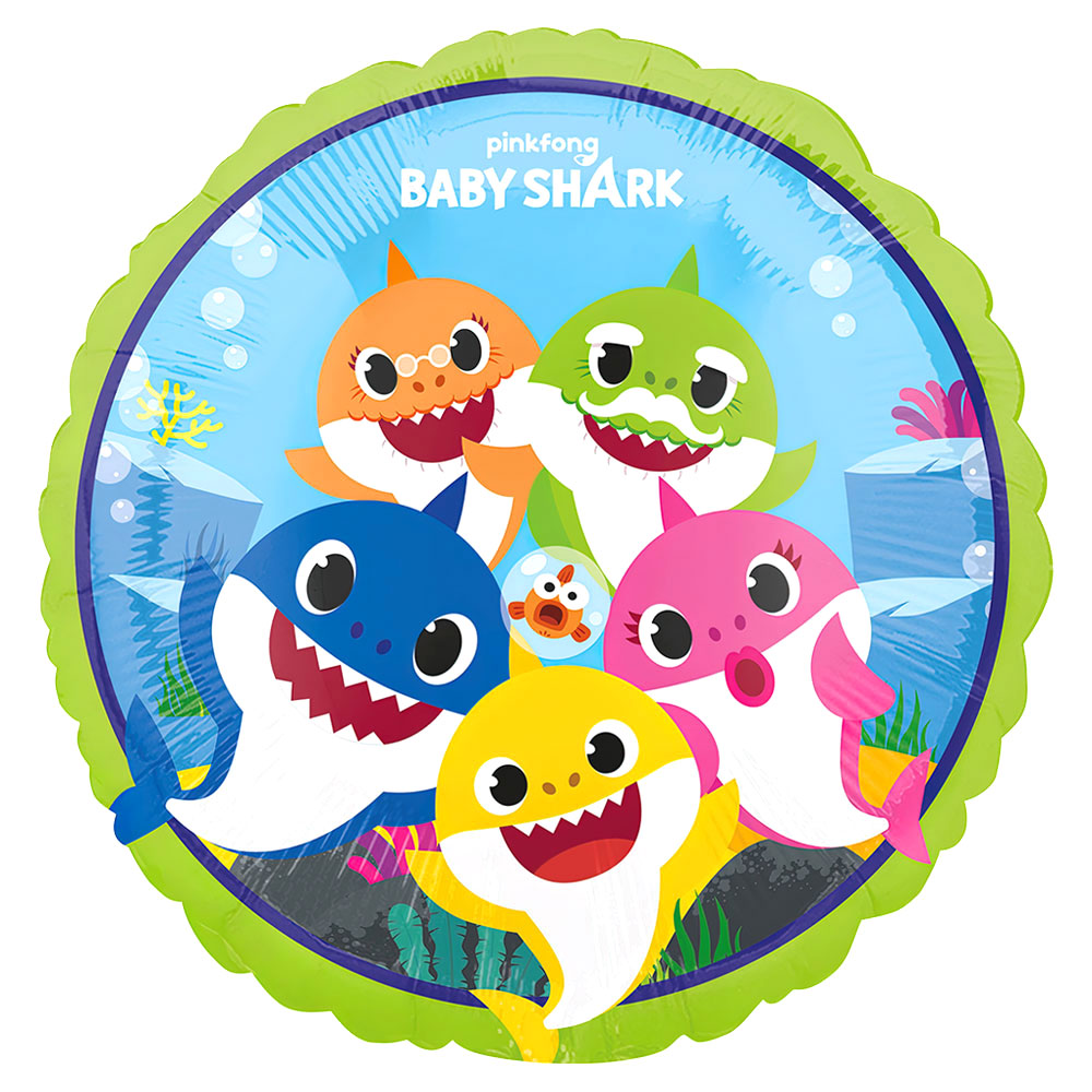 Rund Folieballong Baby Shark