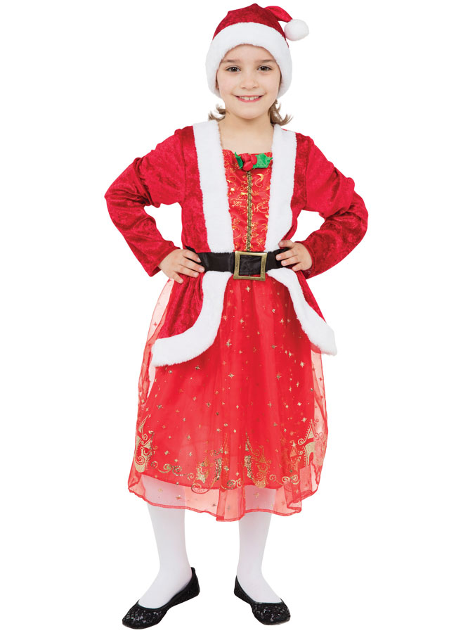 Santa Girl Tomteklänning Barn (Small (4-5 år))