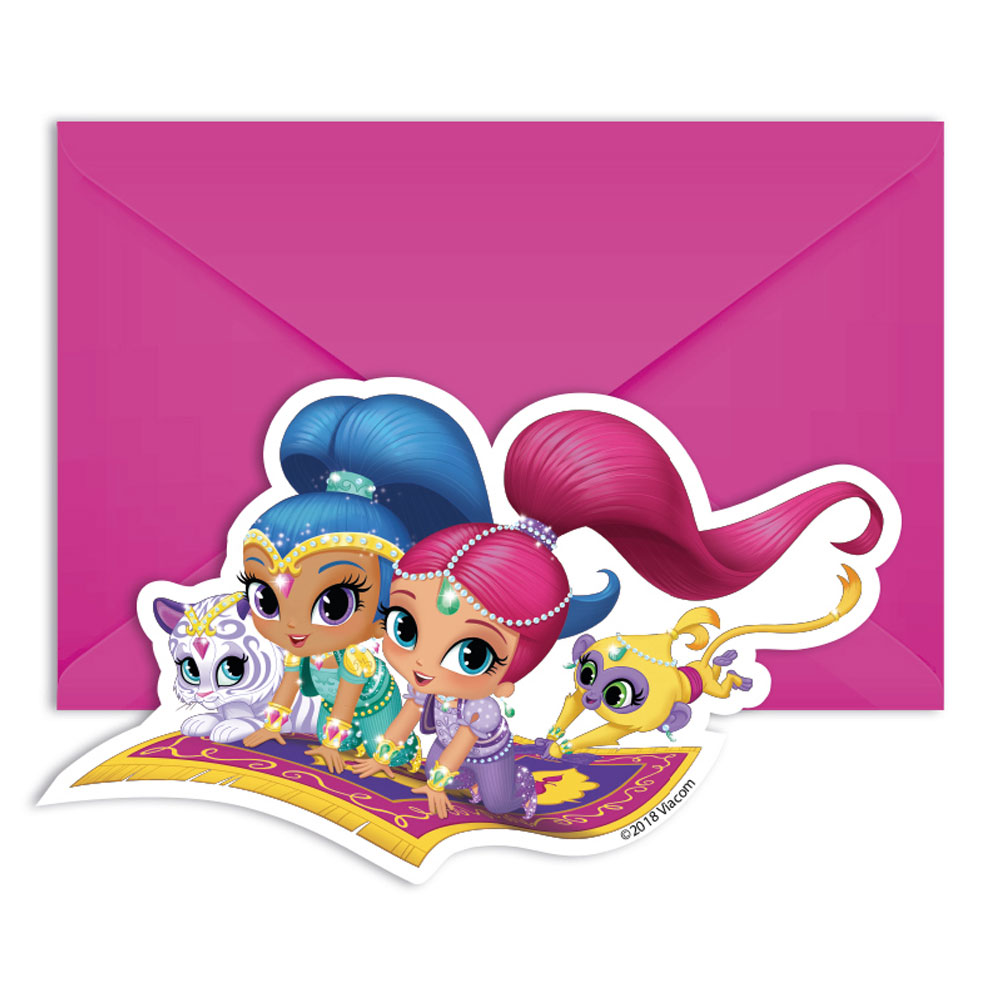 Shimmer och Shine Glitter Friends Inbjudningskort