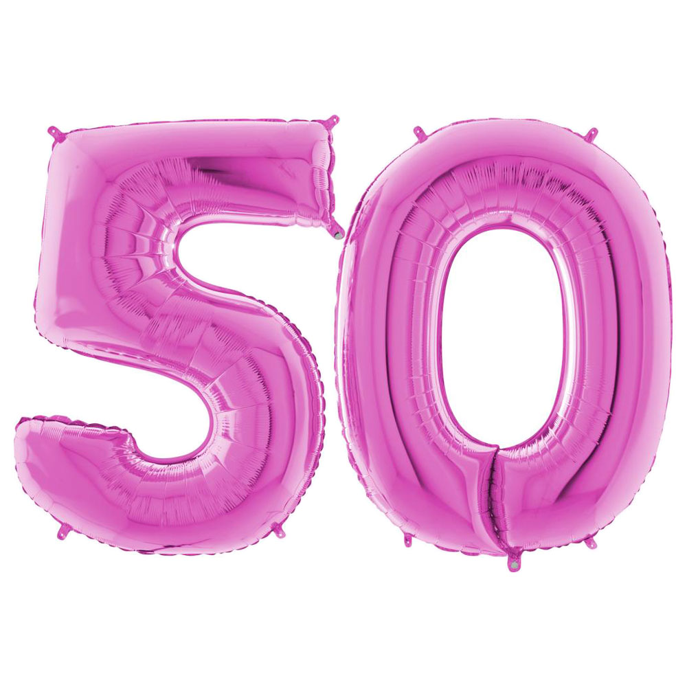 Sifferballong 50 Rosa