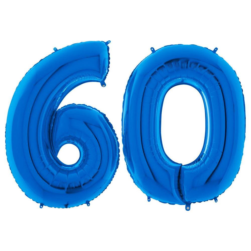 Sifferballong 60 Blå