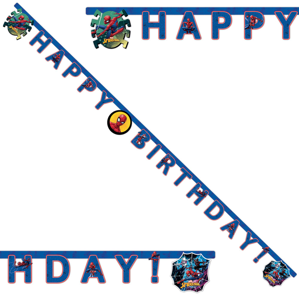 Spiderman Team Up Happy Birthday Banderoll
