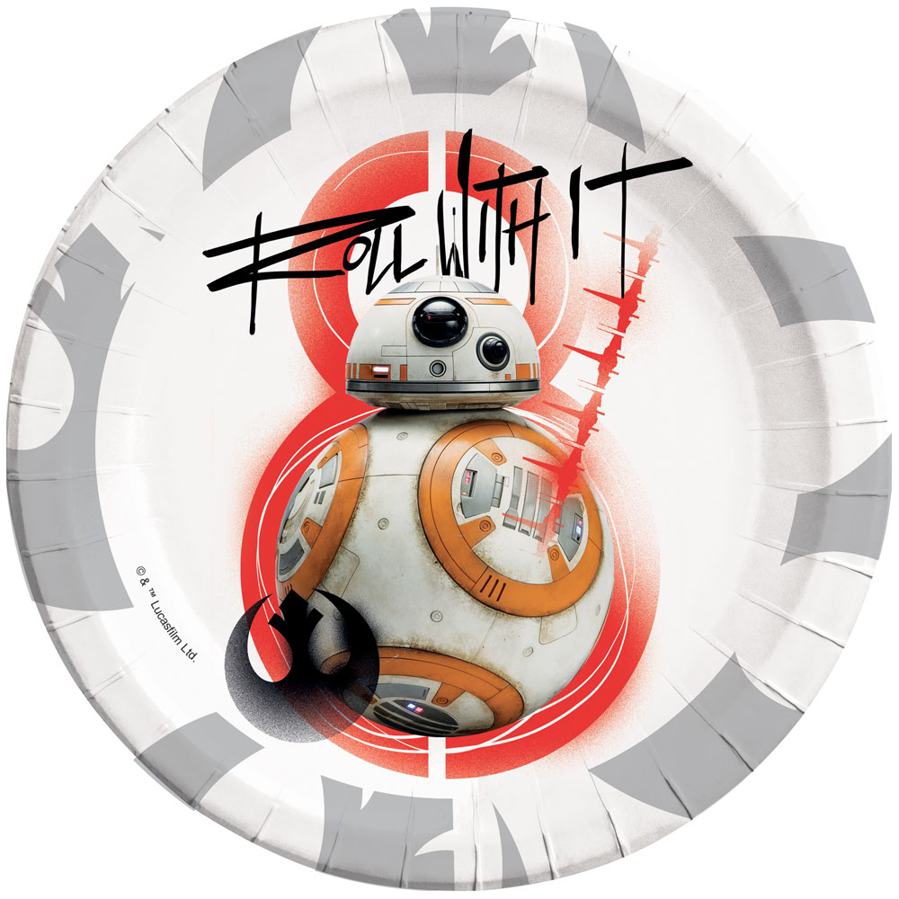 Läs mer om Star Wars The Last Jedi BB-8 Papperstallrikar