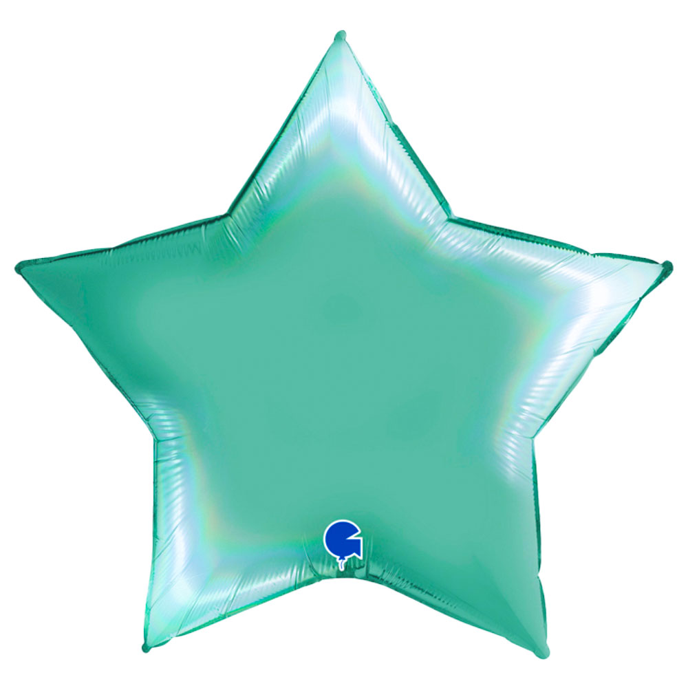 Läs mer om Stor Ballong Stjärna Holografisk Platinum Tiffany