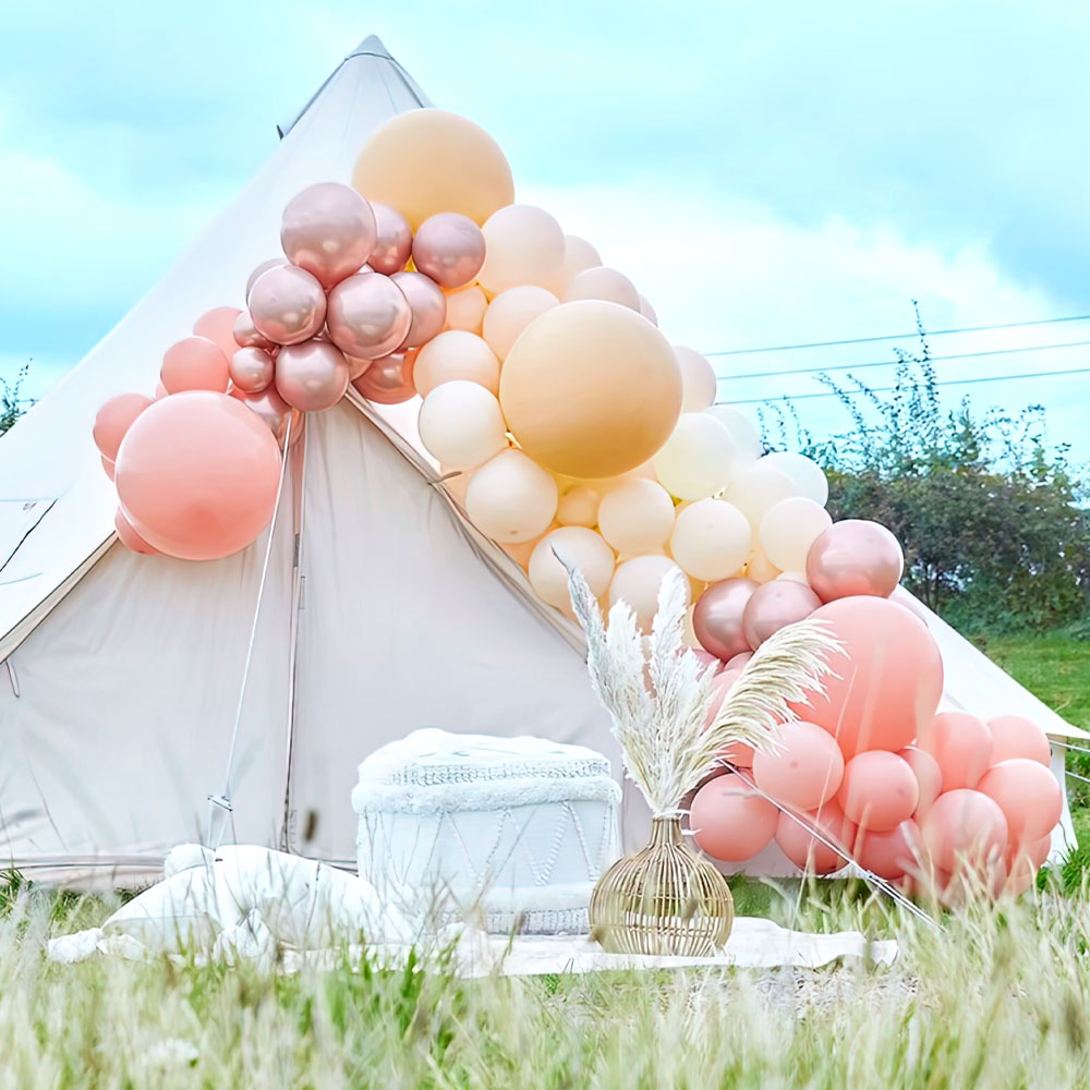 Läs mer om Stor Ballongbåge Kit Rosa/Roséguld/Persika