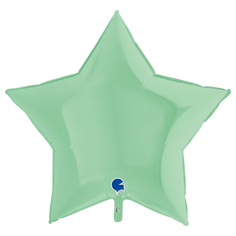 Läs mer om Stor Folieballong Stjärna Matt Pastell Grön