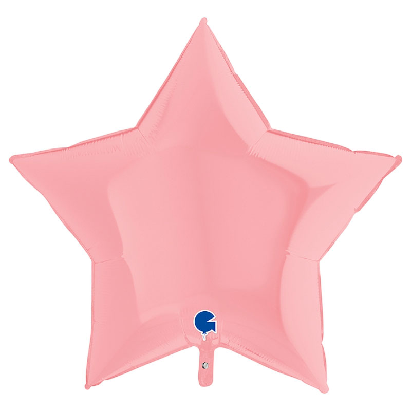 Läs mer om Stor Folieballong Stjärna Matt Pastell Rosa