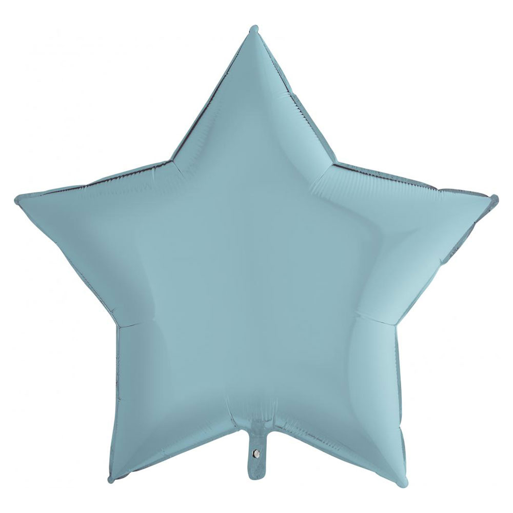 Läs mer om Stor Folieballong Stjärna Pastell Blå
