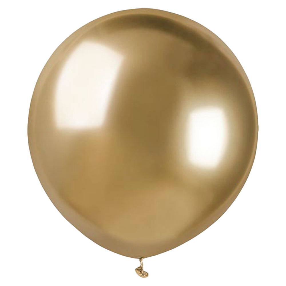 Läs mer om Stora Runda Guld Chrome Ballonger