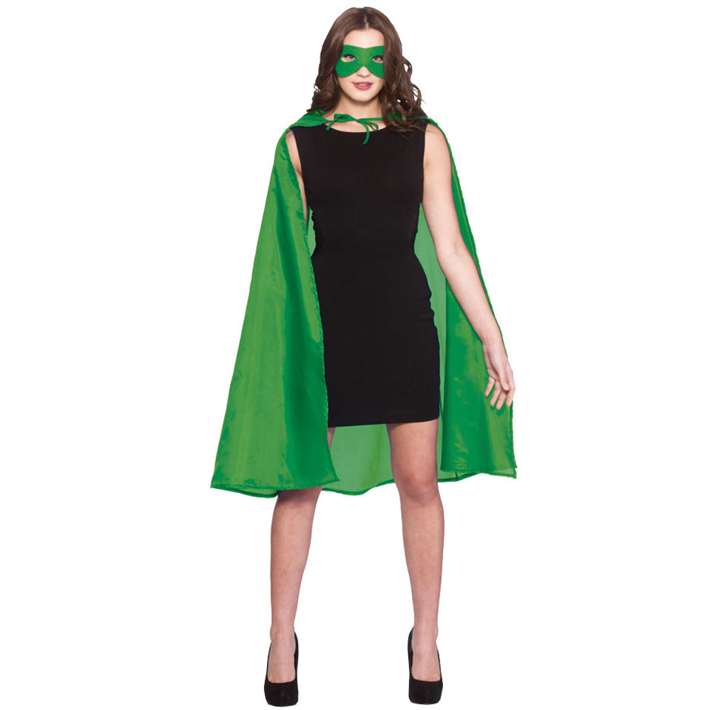 Superhjälte Cape och Mask Grön