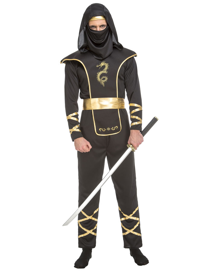 Svart Ninja Maskeraddräkt (X-Small)