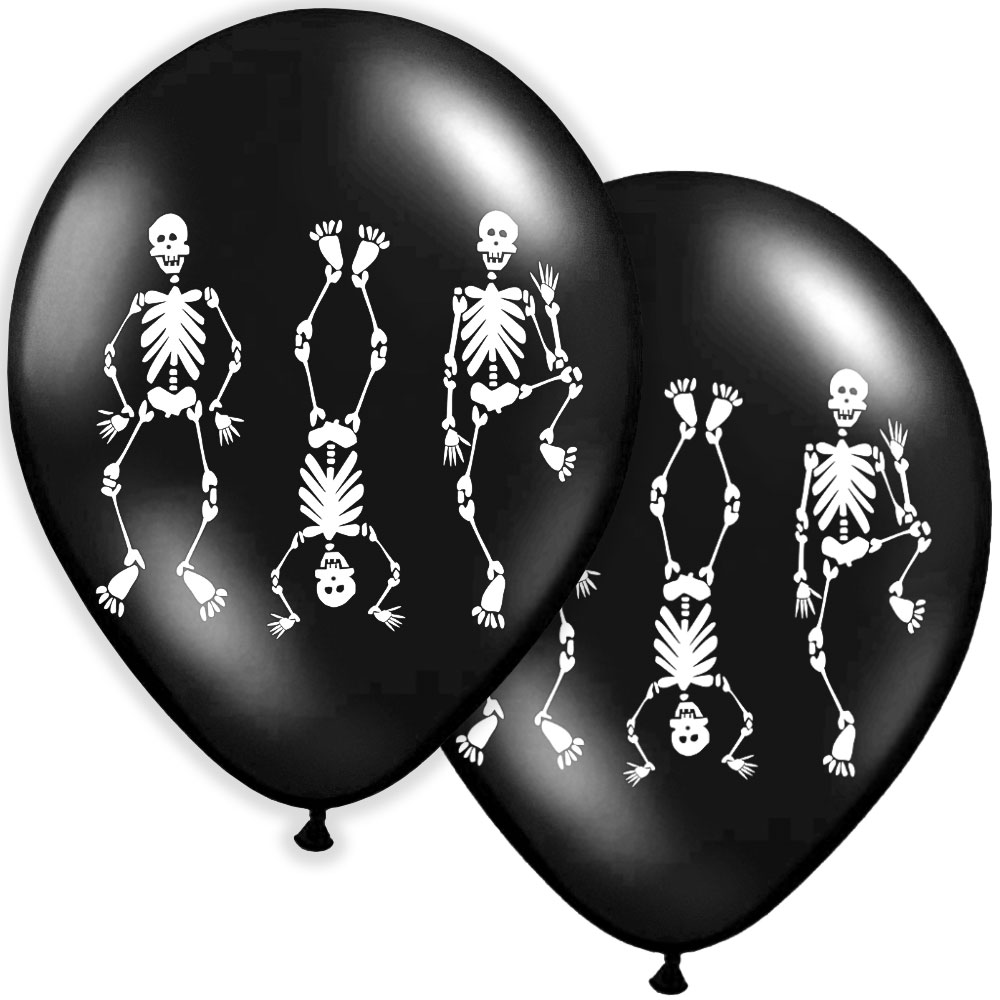 Svarta Skelett Ballonger