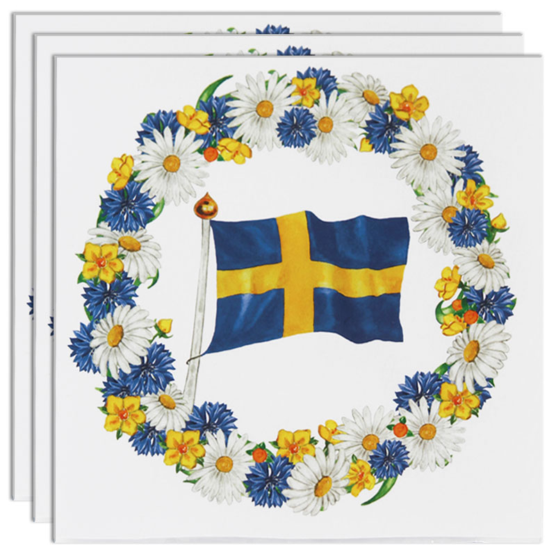 Läs mer om Sverige Servetter Blomkrans