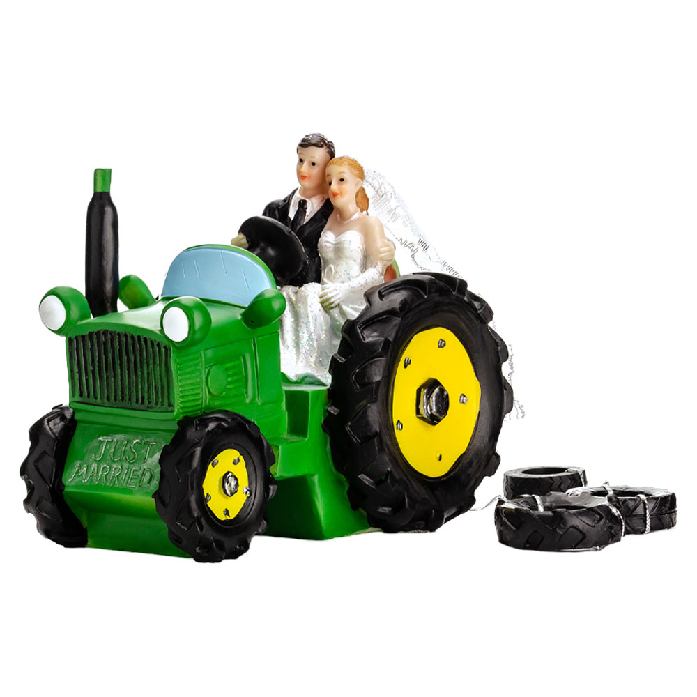 Tårtdekoration Brudpar i Traktor