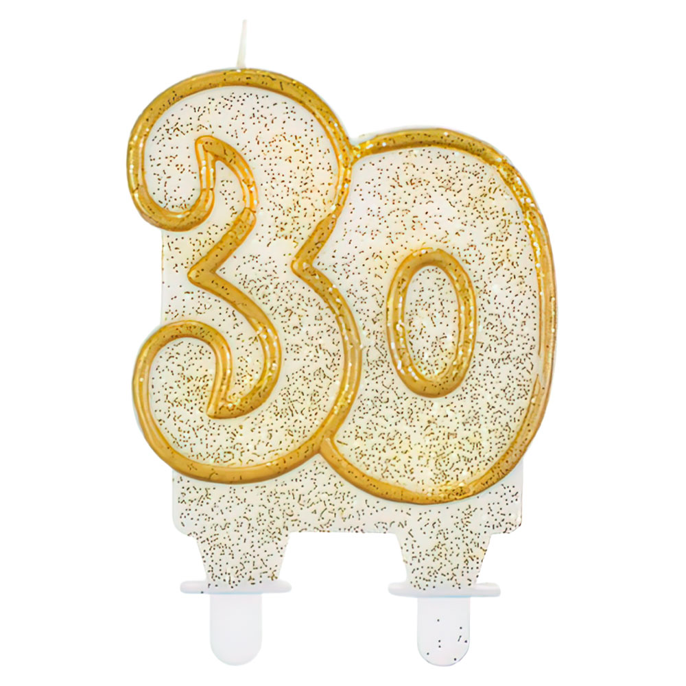 Läs mer om Tårtljus 30 år Glitter