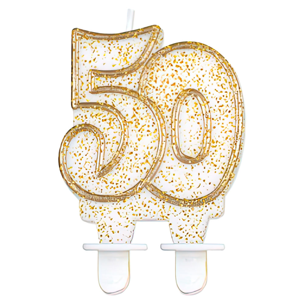Läs mer om Tårtljus 50 år Glitter