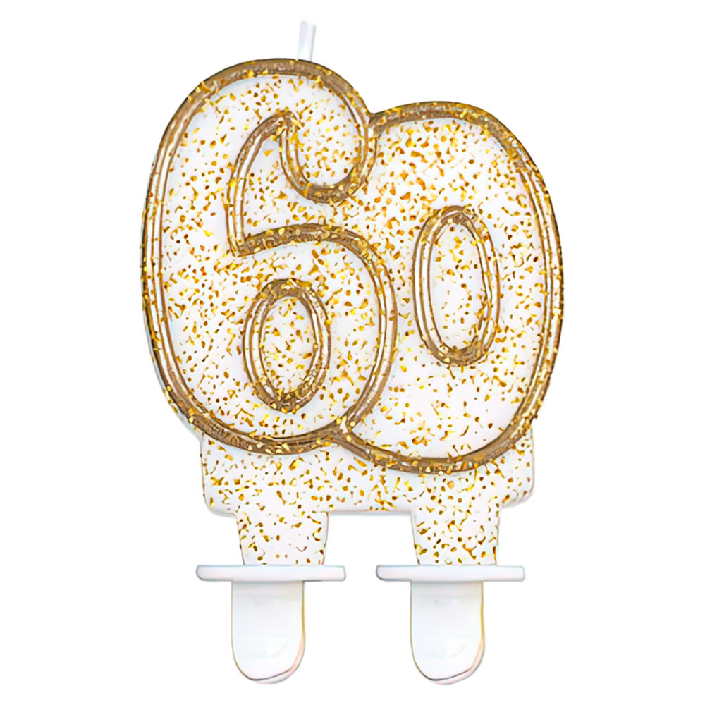 Läs mer om Tårtljus 60 år Glitter