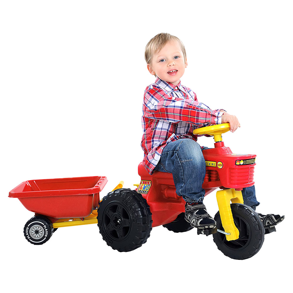 Tramptraktor med Släp Röd