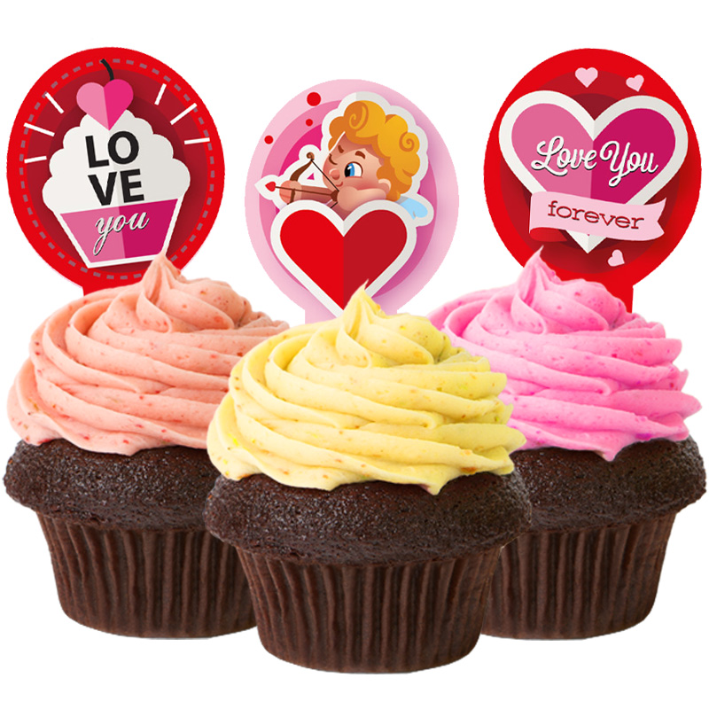 Läs mer om Valentine Ätbara Cupcake Dekorationer