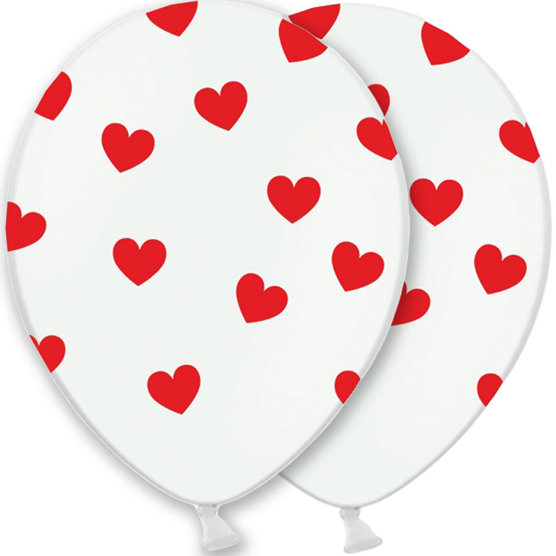 Vita Ballonger med Hjärtan