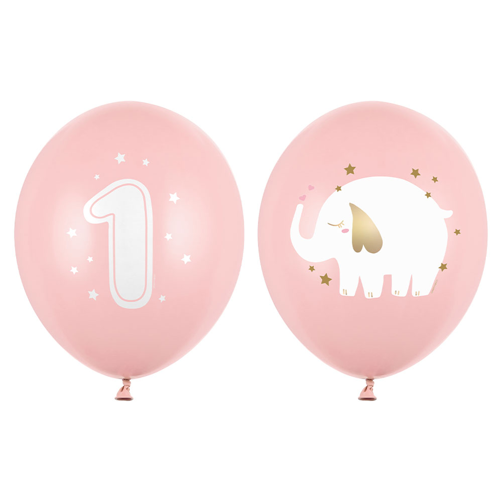 1 Års Latexballonger Elefant Ljusrosa 50-pack