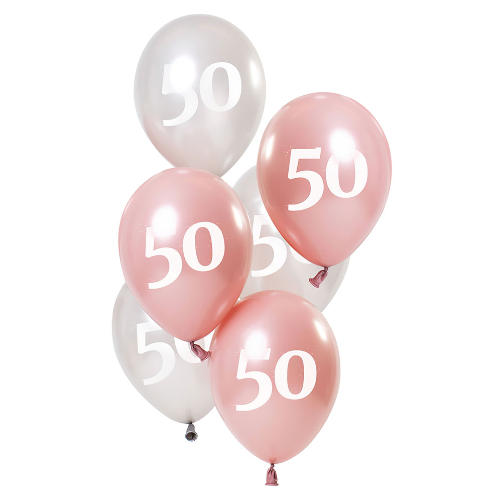 Läs mer om 50-års Ballonger Rosa & Silver
