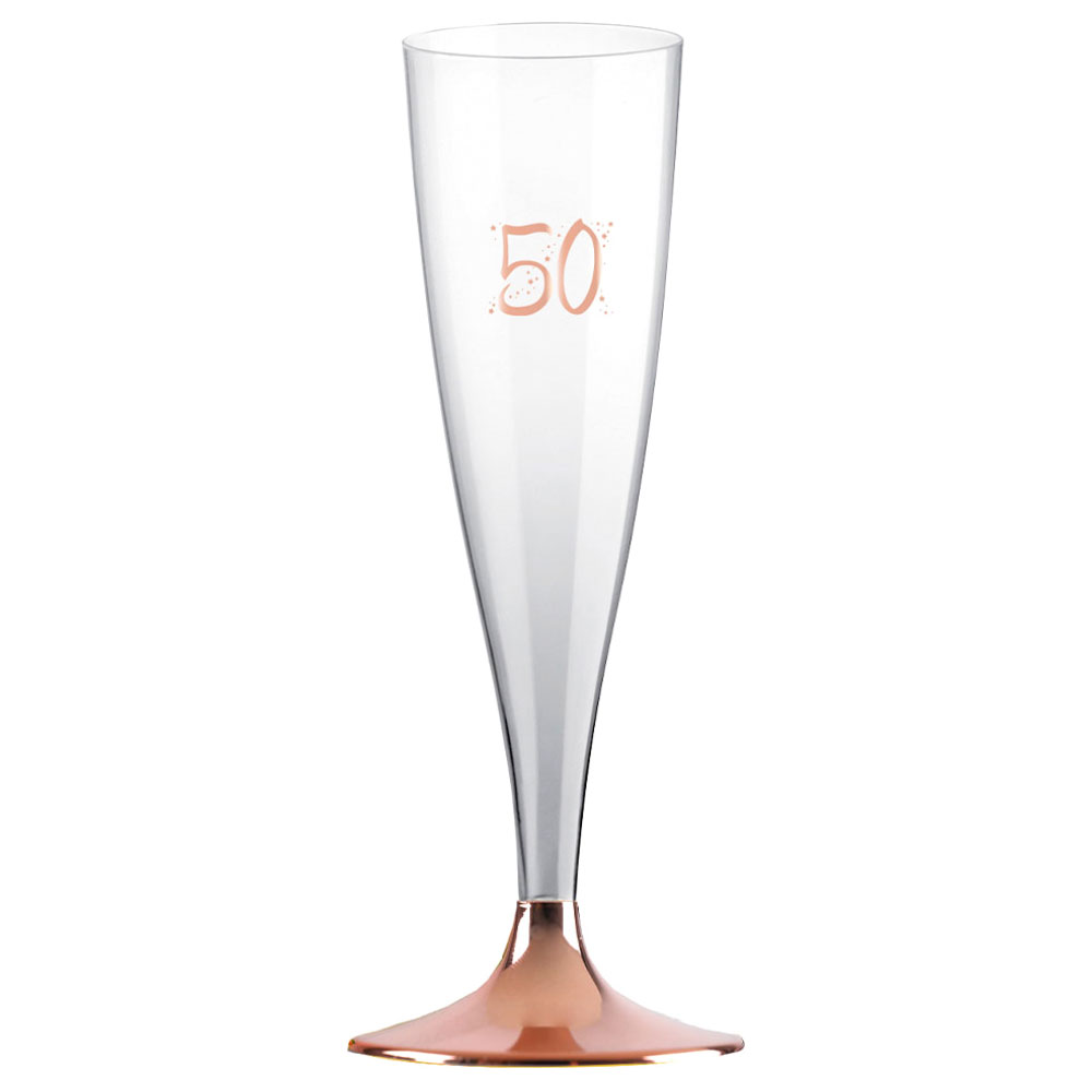 50-års Champagneglas Flergångs Roseguld
