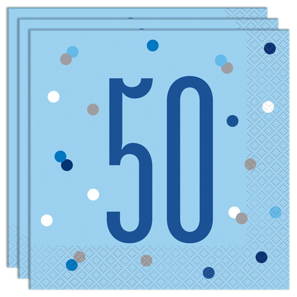 50 Års Servetter Blå