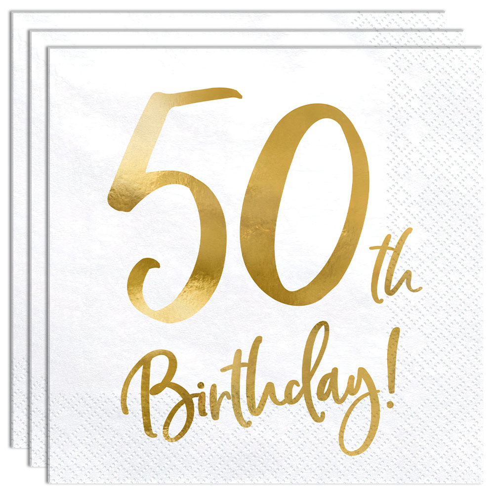 Läs mer om 50th Birthday Servetter Guld