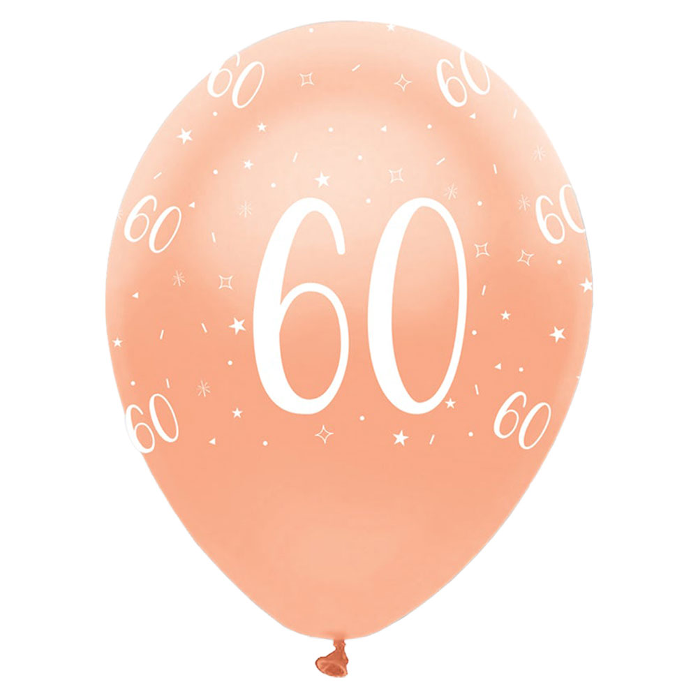 Läs mer om 60-Års Ballonger Pearlised Roseguld