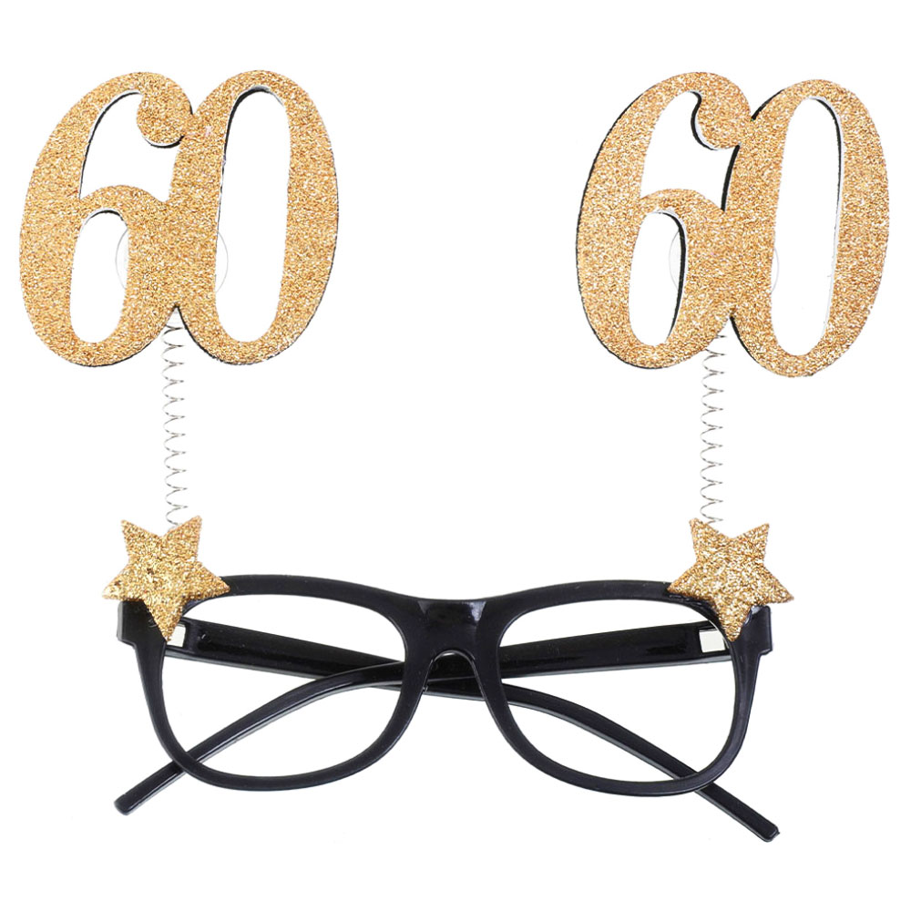 Läs mer om 60 Års Glasögon Glitter Guld