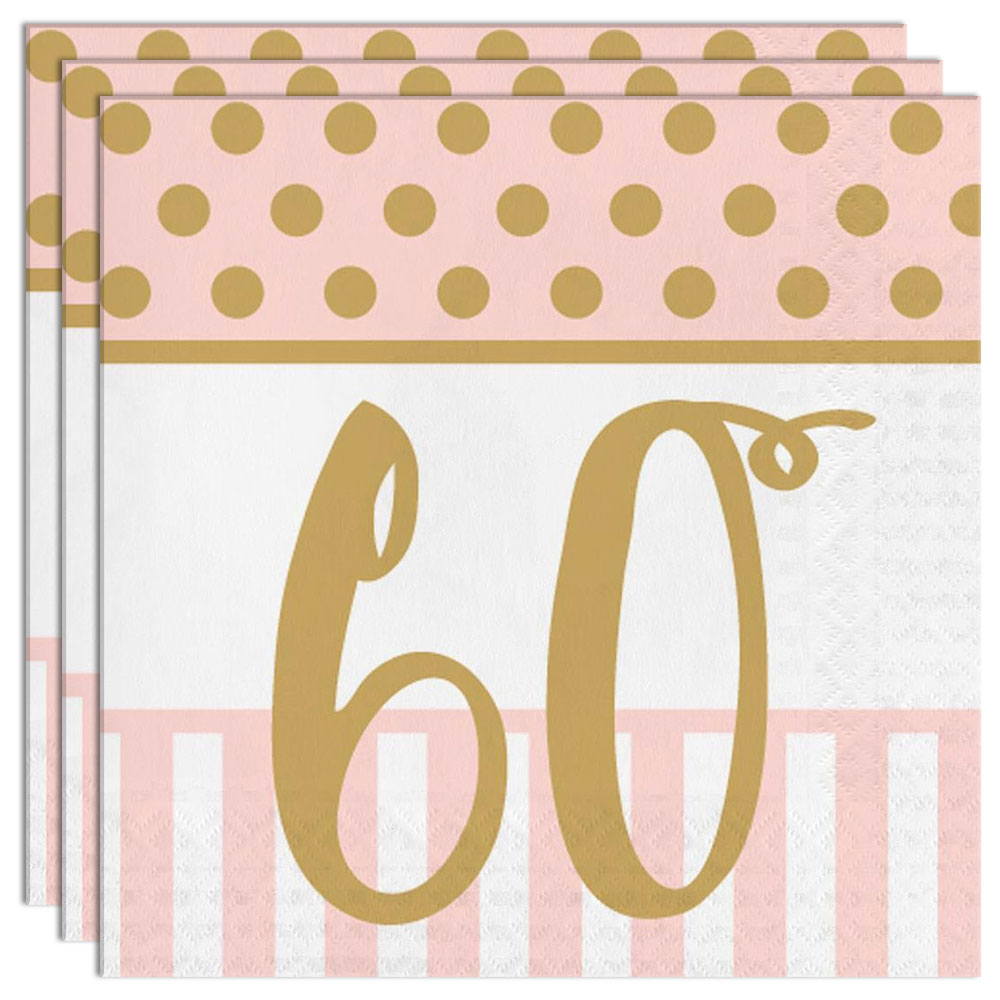 Läs mer om 60 Års Servetter Pink Chic