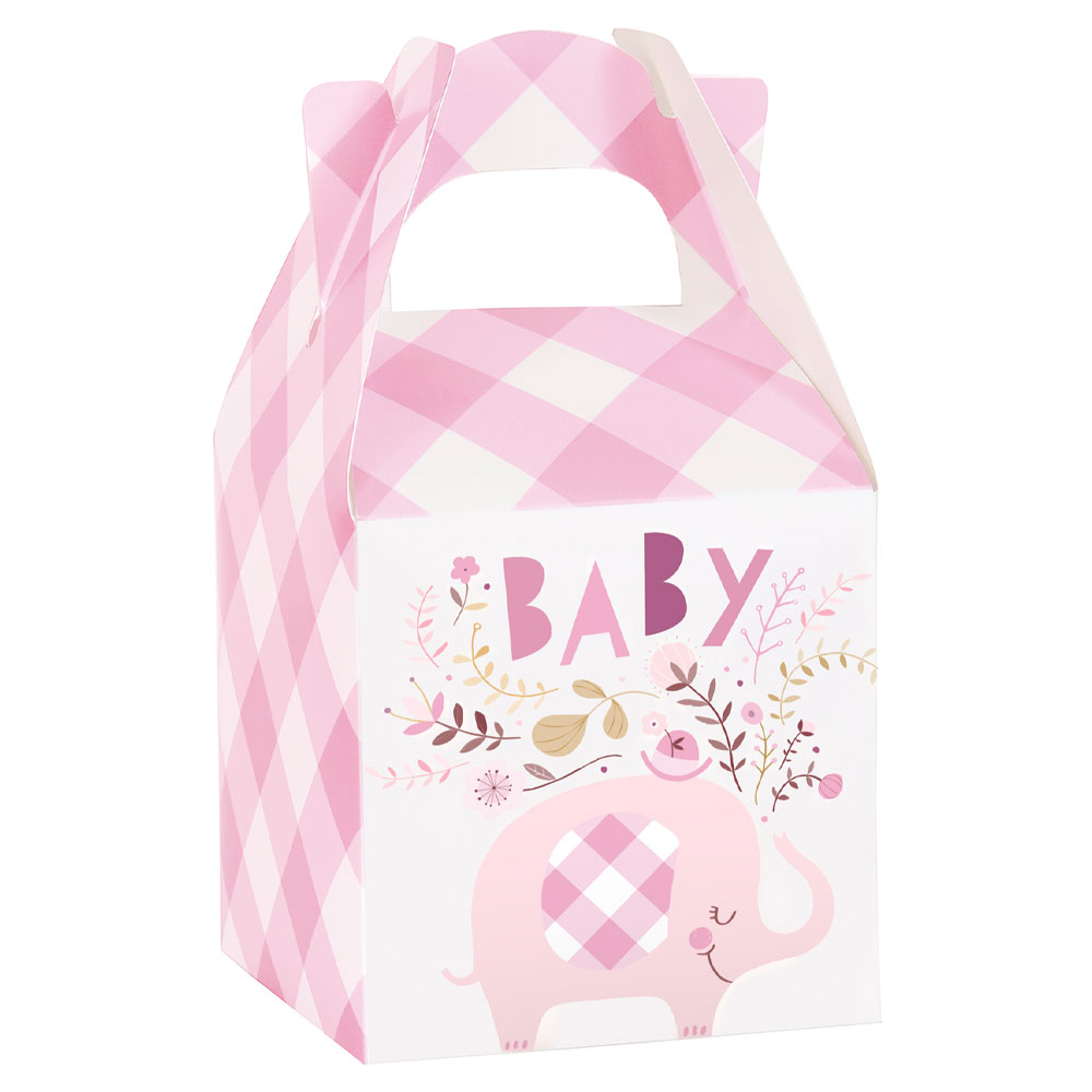 Babyshower Presentaskar Elefant Rosa