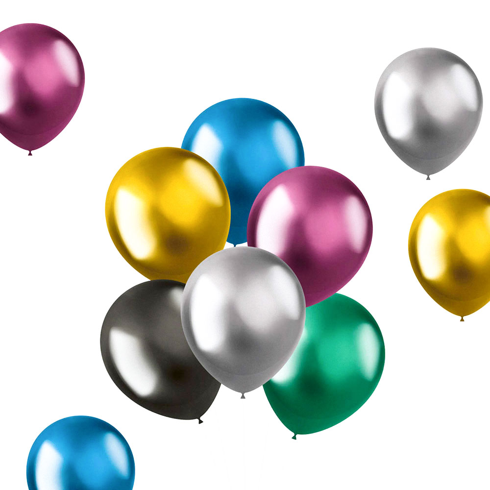 Läs mer om Ballonger Chrome Shine Intense Mix 50-pack