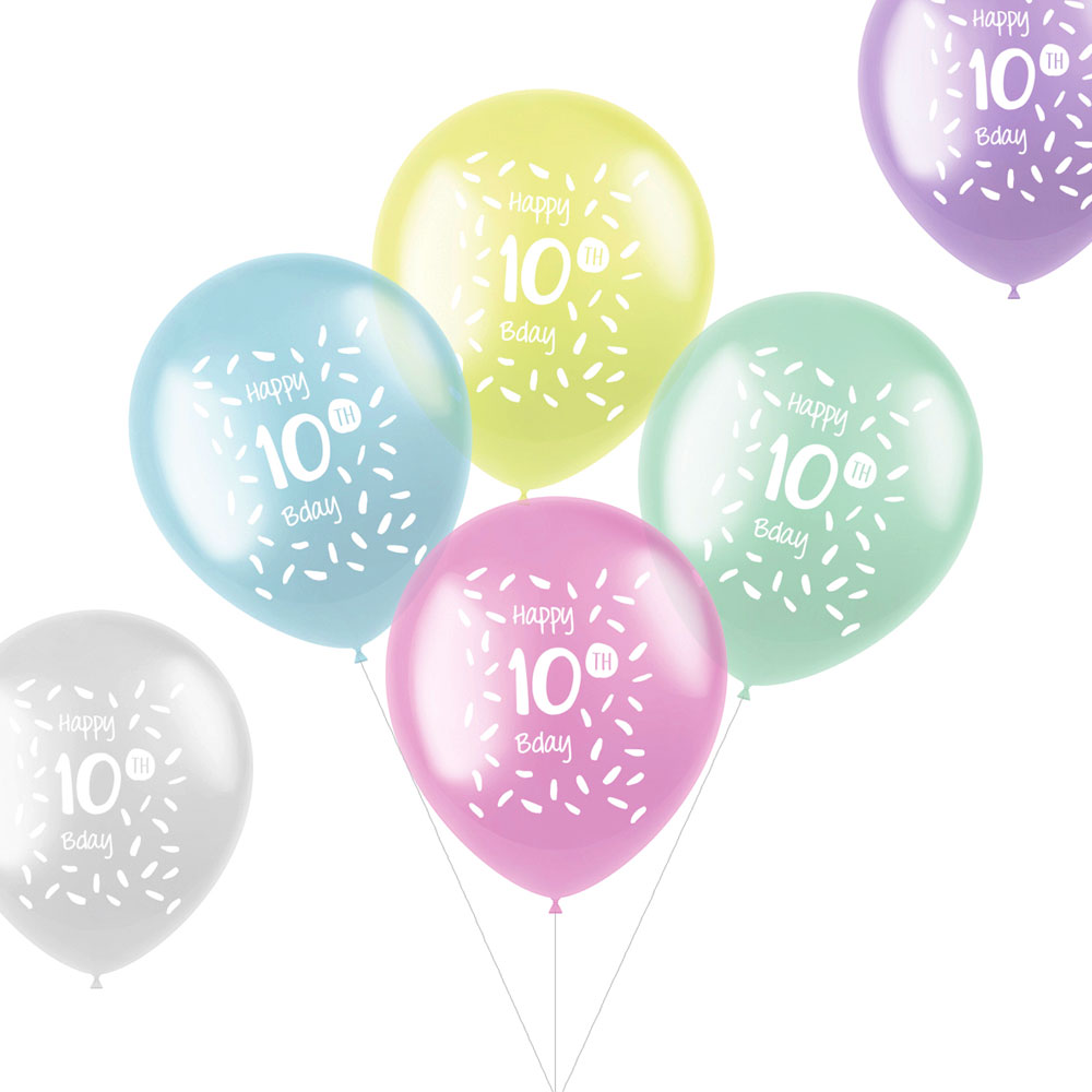 Läs mer om Ballonger Pastell Happy Bday 10