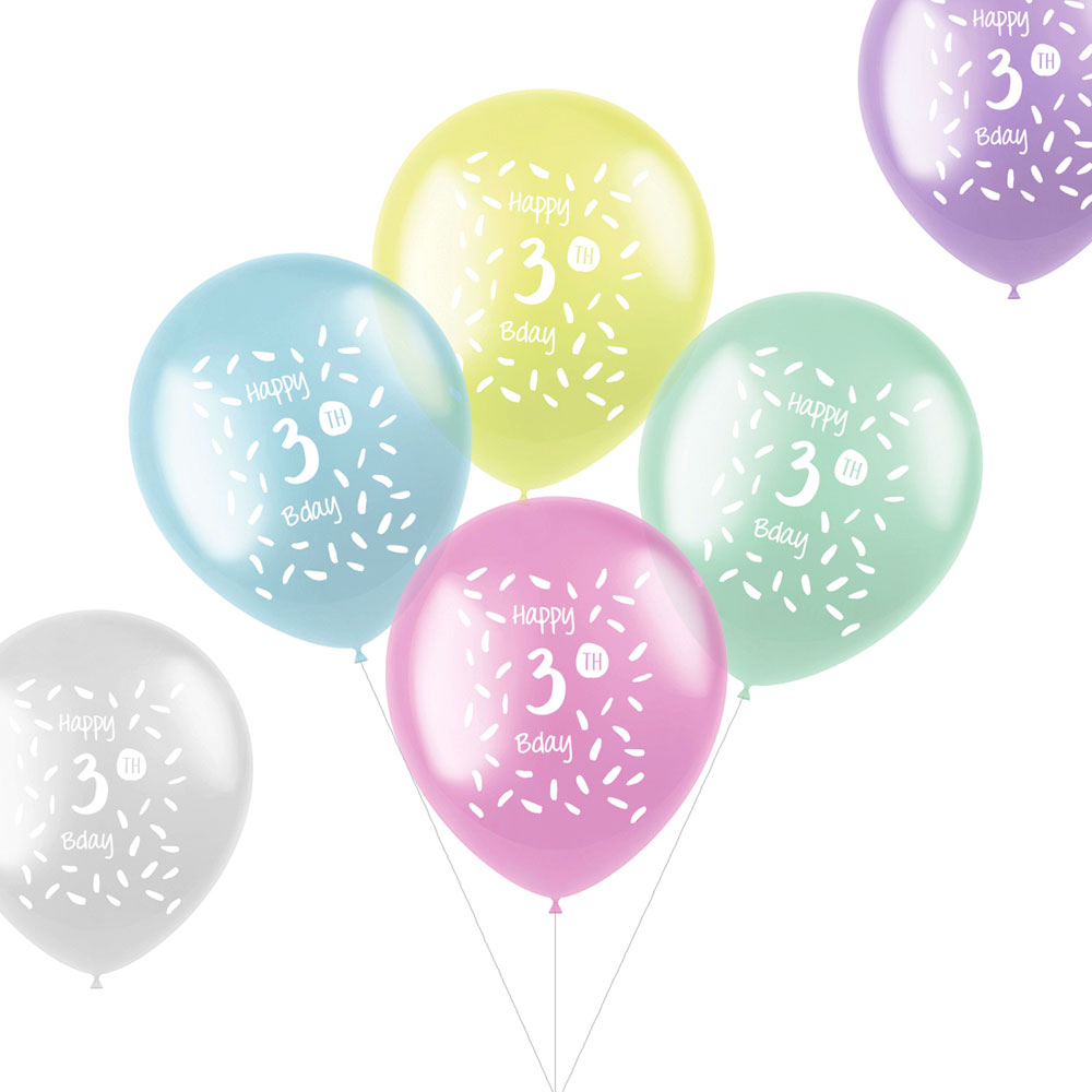 Läs mer om Ballonger Pastell Happy Bday 3