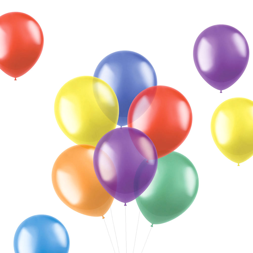 Läs mer om Ballonger Transparent Färg Mix 50-pack