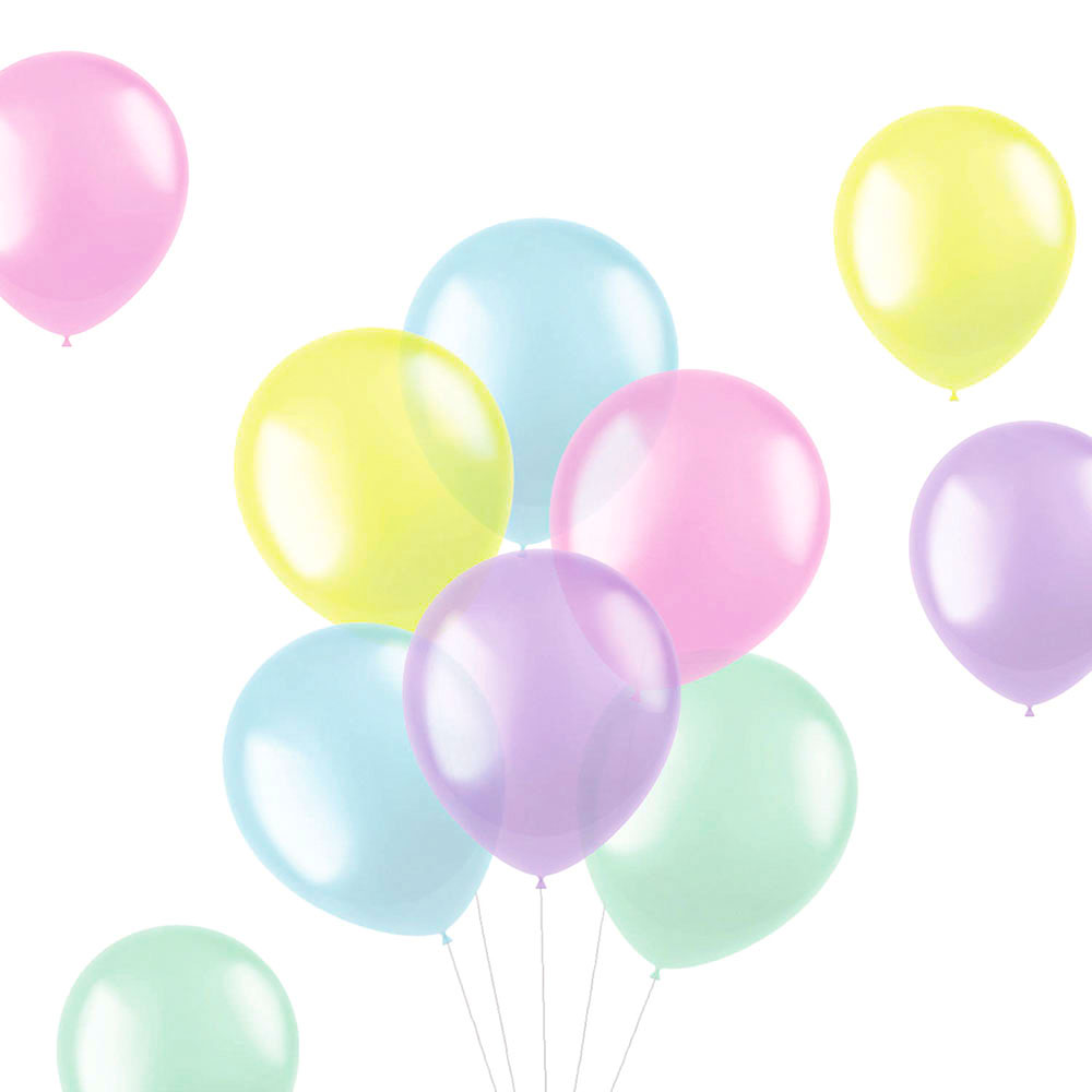 Läs mer om Ballonger Transparent Pastell Mix 50-pack