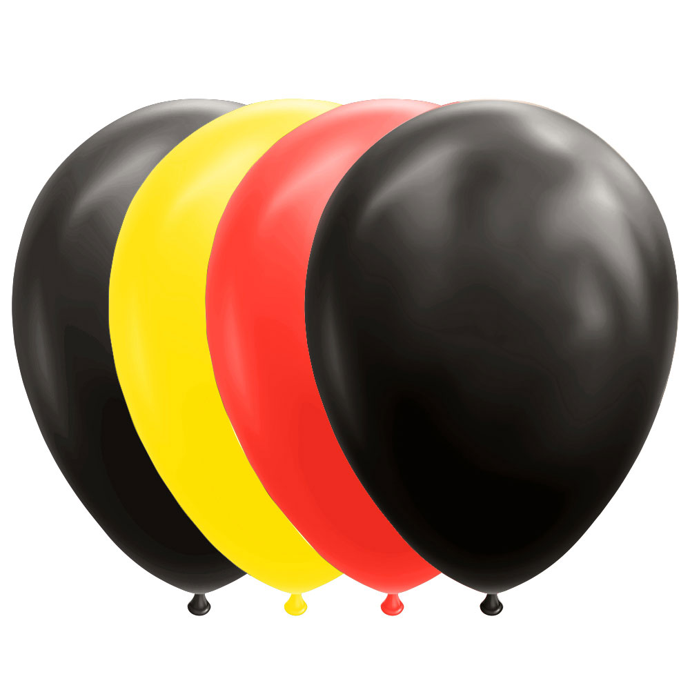 Ballongmix Svart/Gul/Röd 10-pack