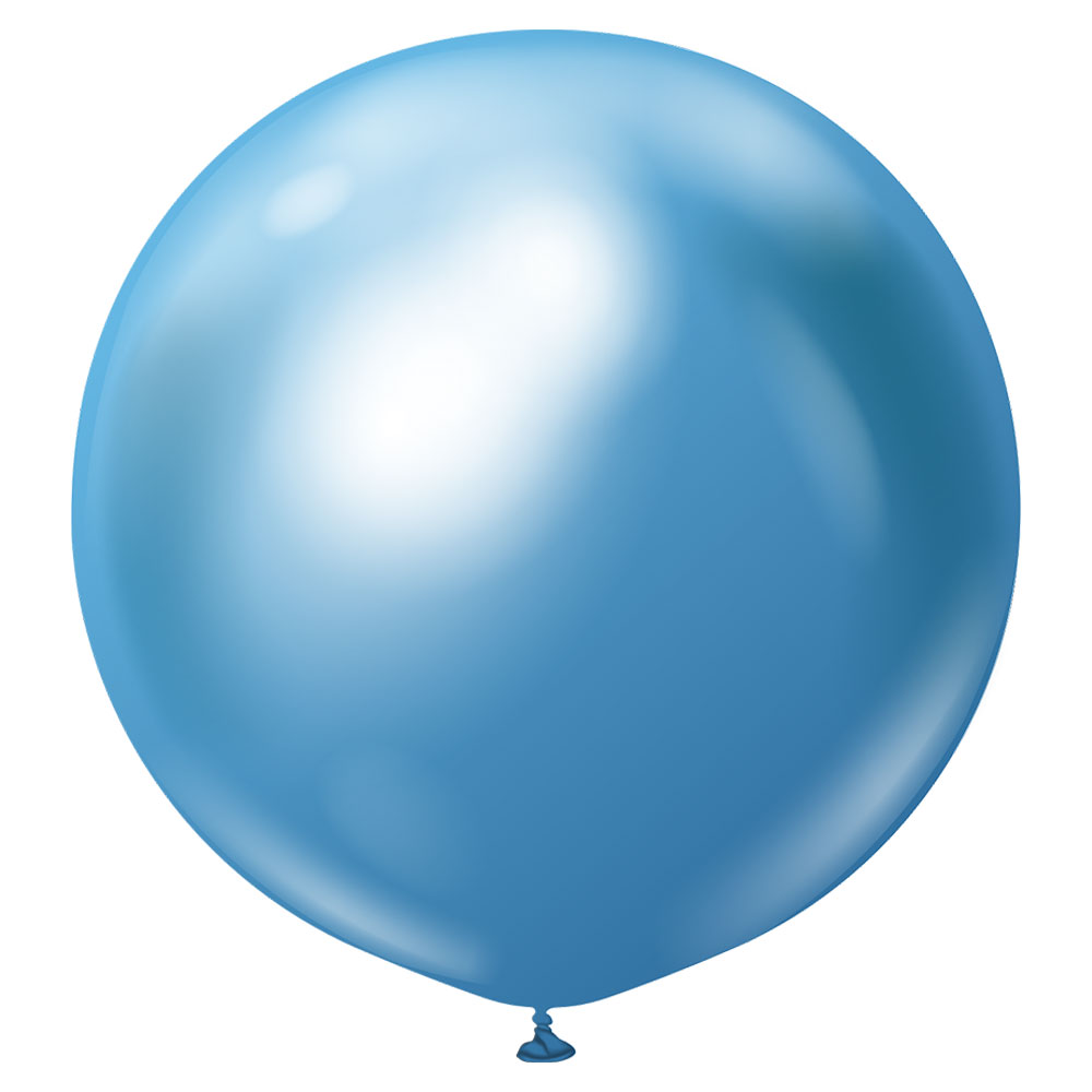 Läs mer om Blå Gigantiska Chrome Latexballonger 2-pack