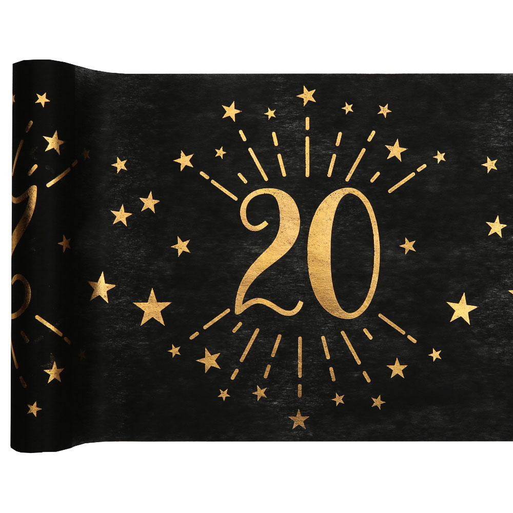 Läs mer om Bordslöpare 20 År Birthday Party Guld
