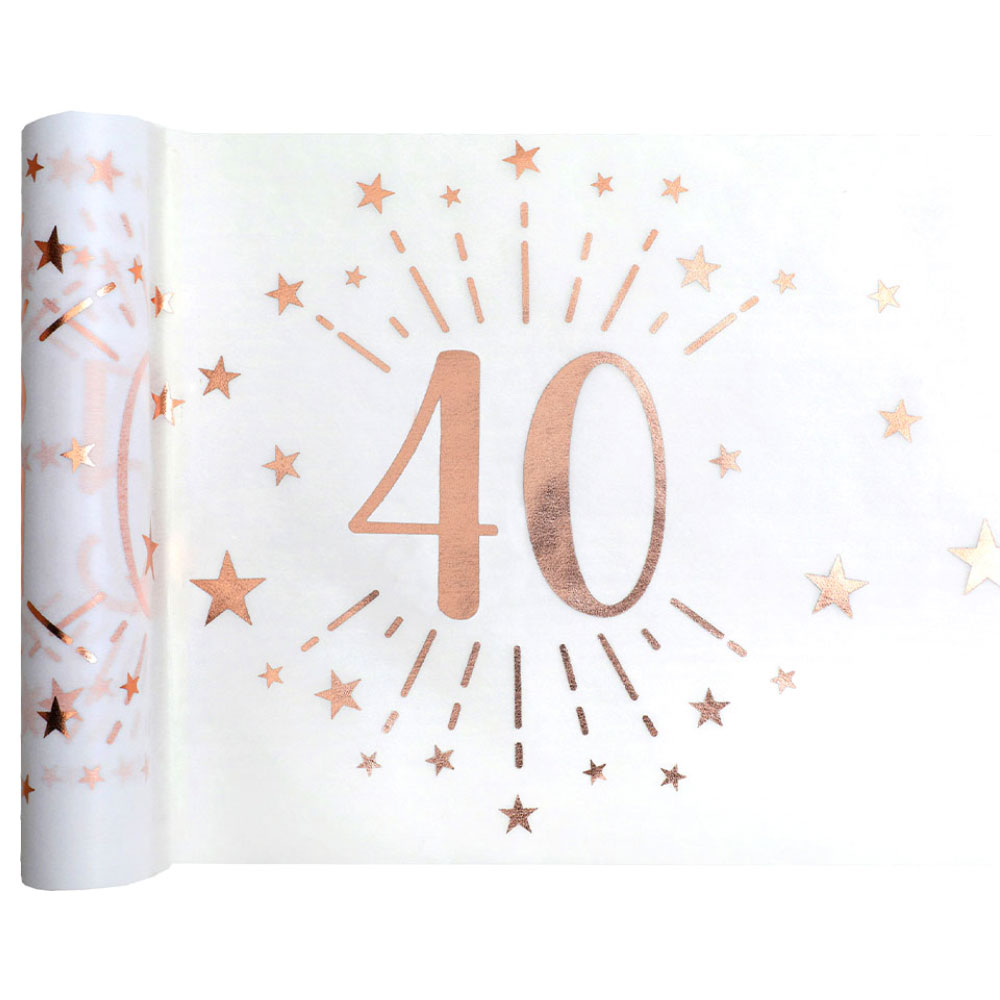 Läs mer om Bordslöpare 40 År Birthday Party Roseguld