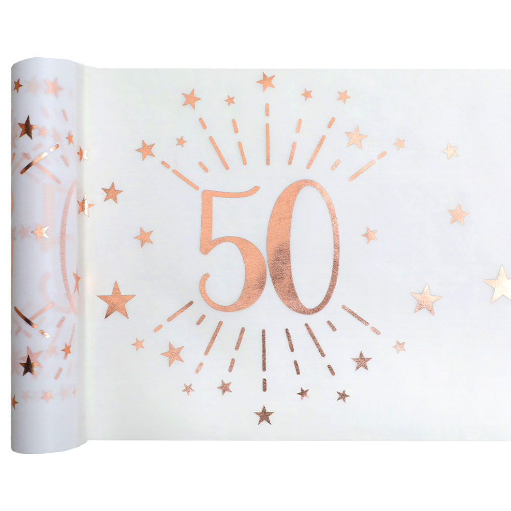 Läs mer om Bordslöpare 50 År Birthday Party Roseguld