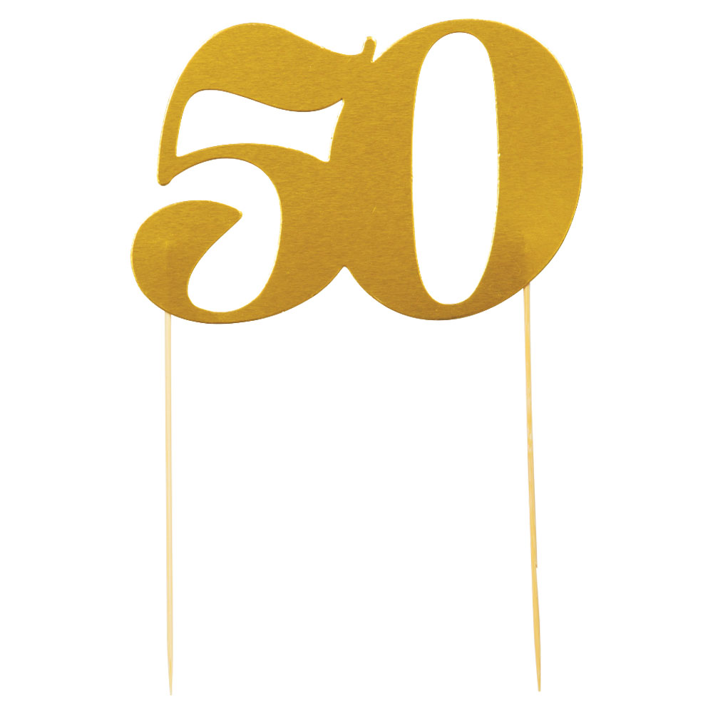 Cake Topper Guld 50